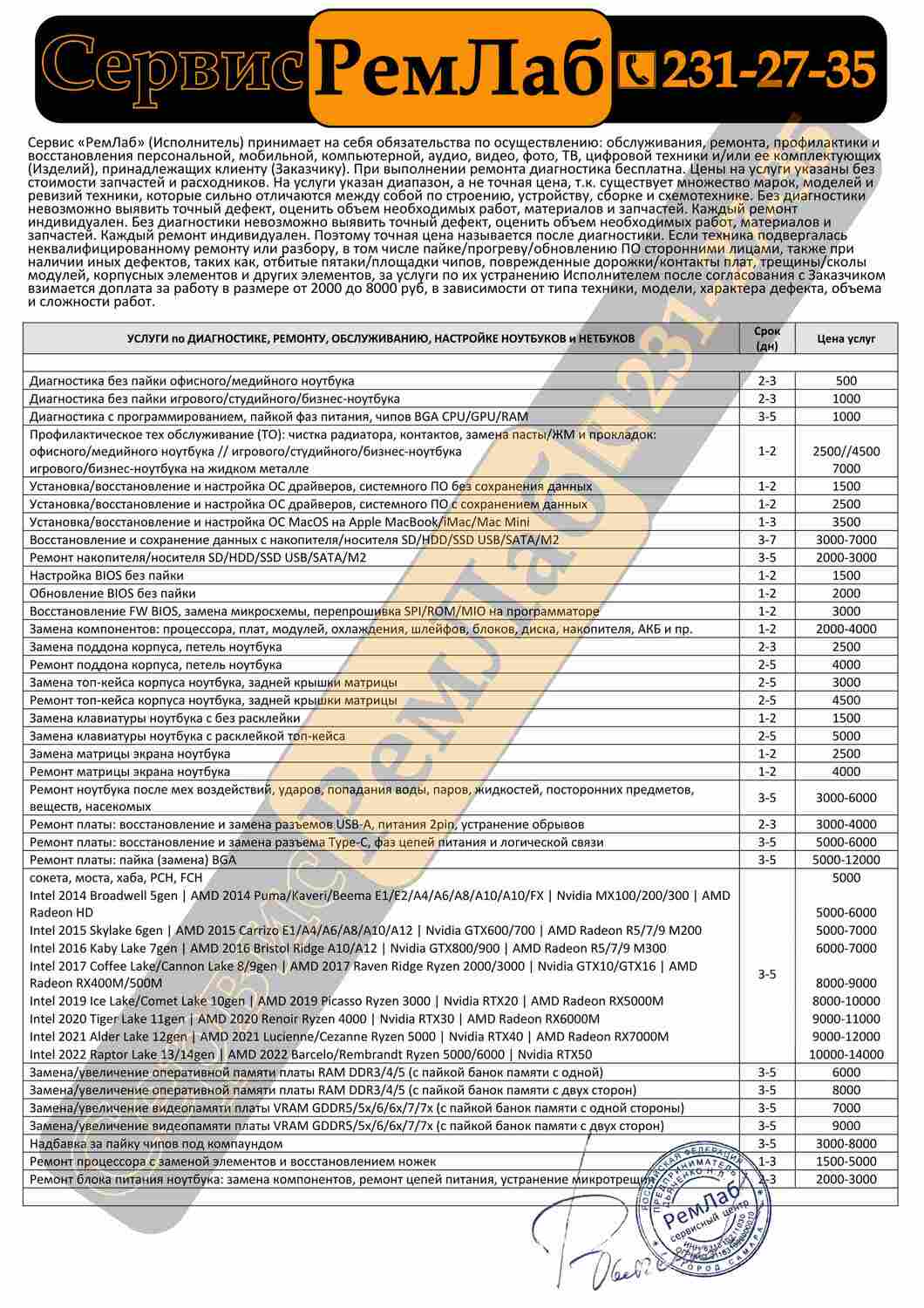 диагностика ноутбуков